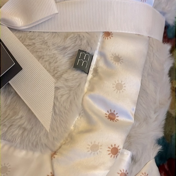 Brand New Modern Moments by Gerber Plush Baby Blanket w/ Satin Trim Neutral - Picture 4 of 13